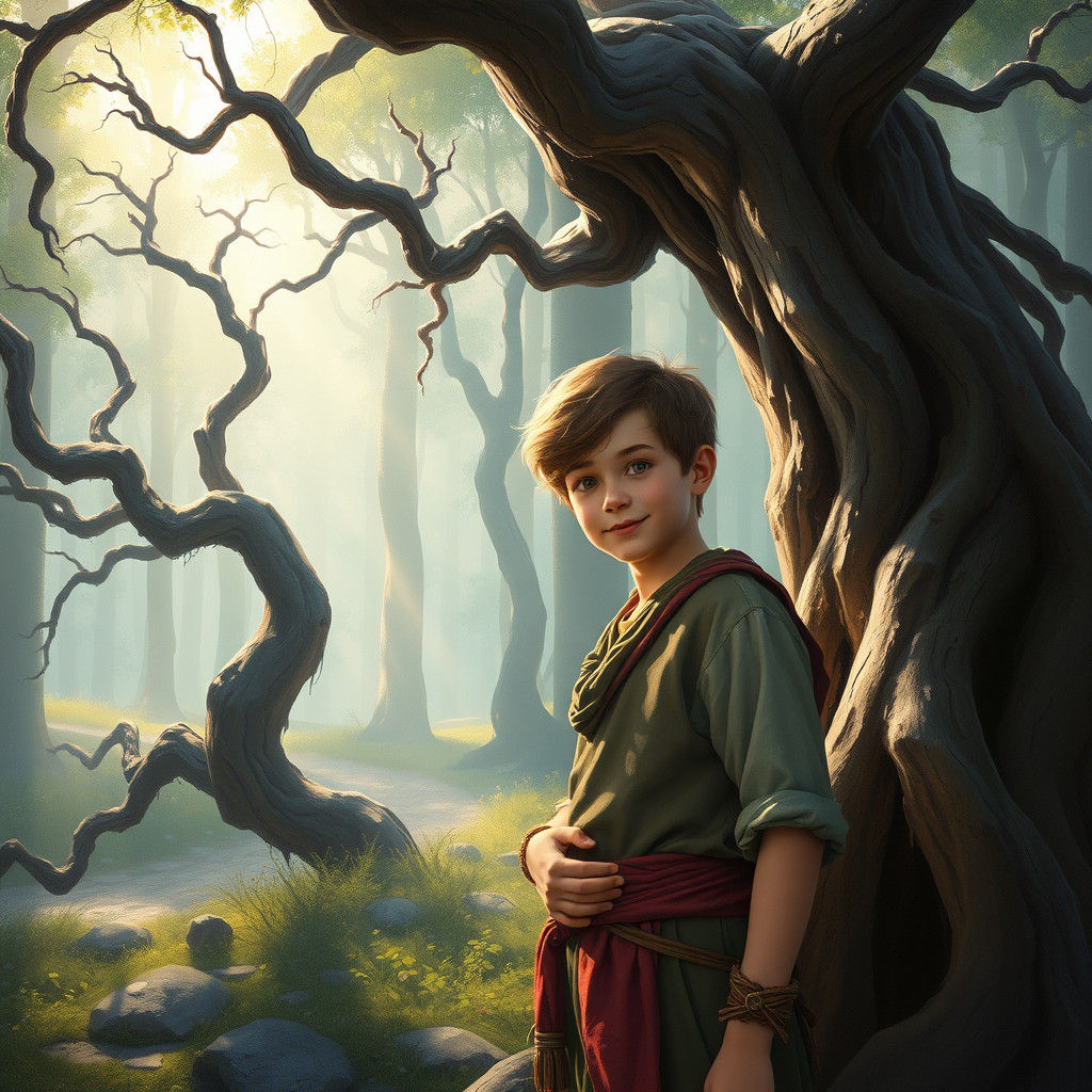 Mystical Forest Glade Portrait Inspired by Monet