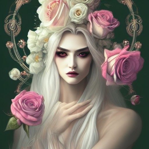 Decadent Portrait of Androgynous God in Winter Colors