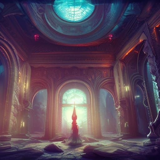 Confined Universe in Looking Glass: Detailed Matte Painting