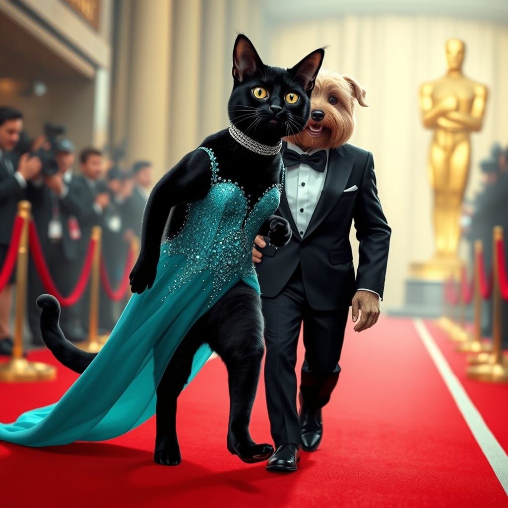 Feline and Canine Glamour on the Red Carpet