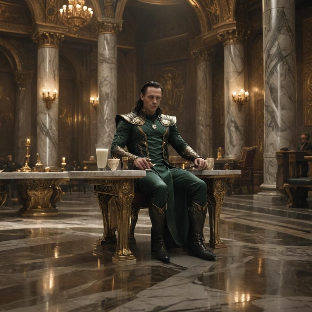 Loki Sipping Milk in Grand Asgardian Hall