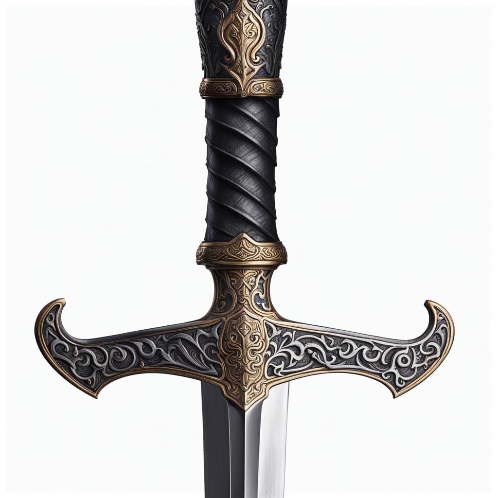 Isildur's Sword: Intricate Details on White Background