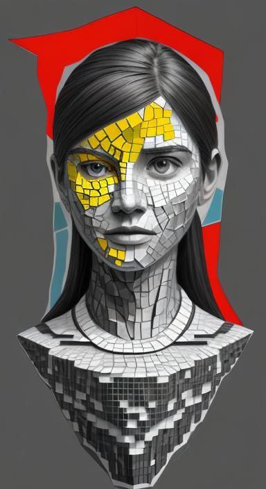 Hyperrealistic Mosaic Collage in Digital Art Style