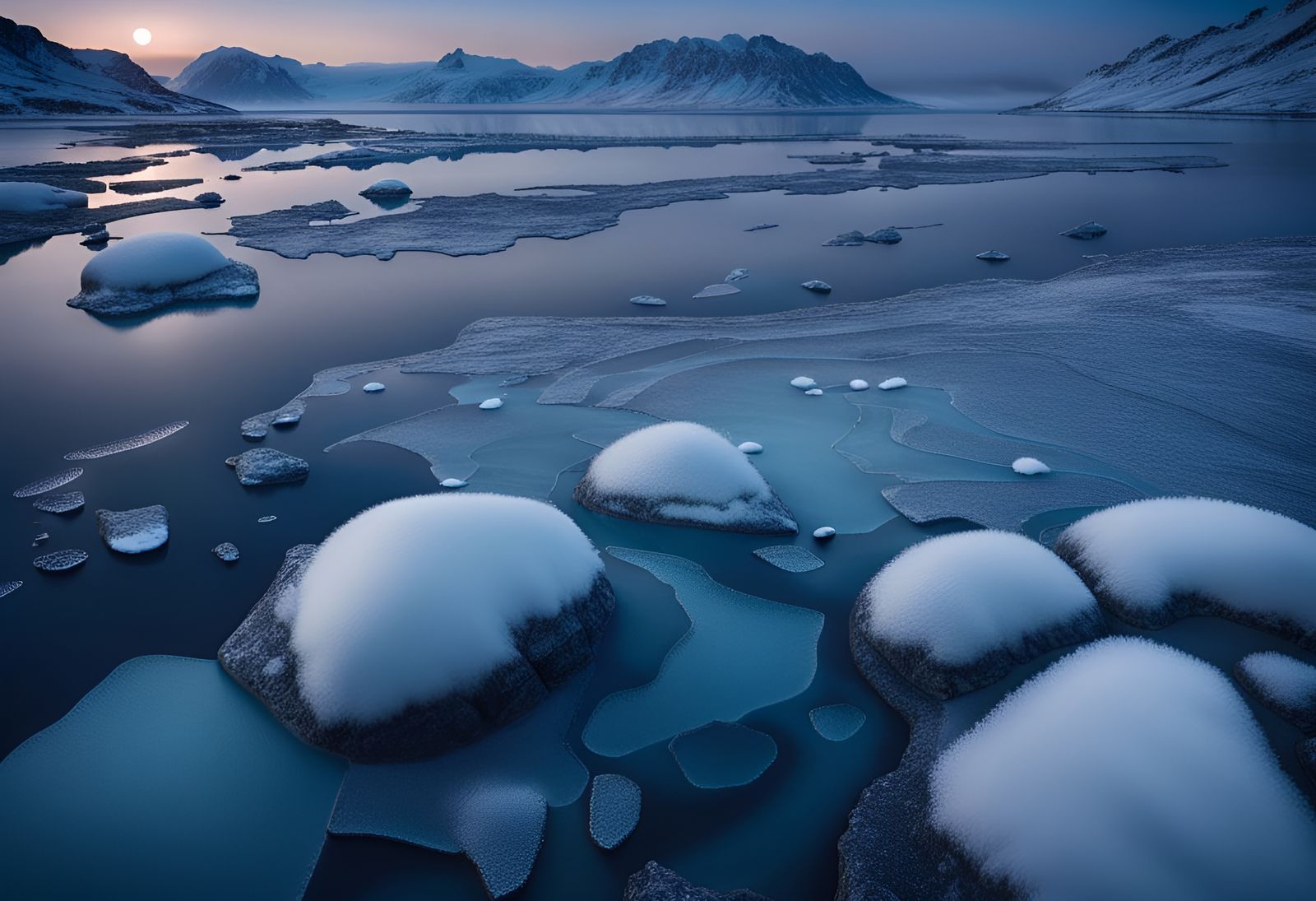 Tundra Fjords in Freezing Fog