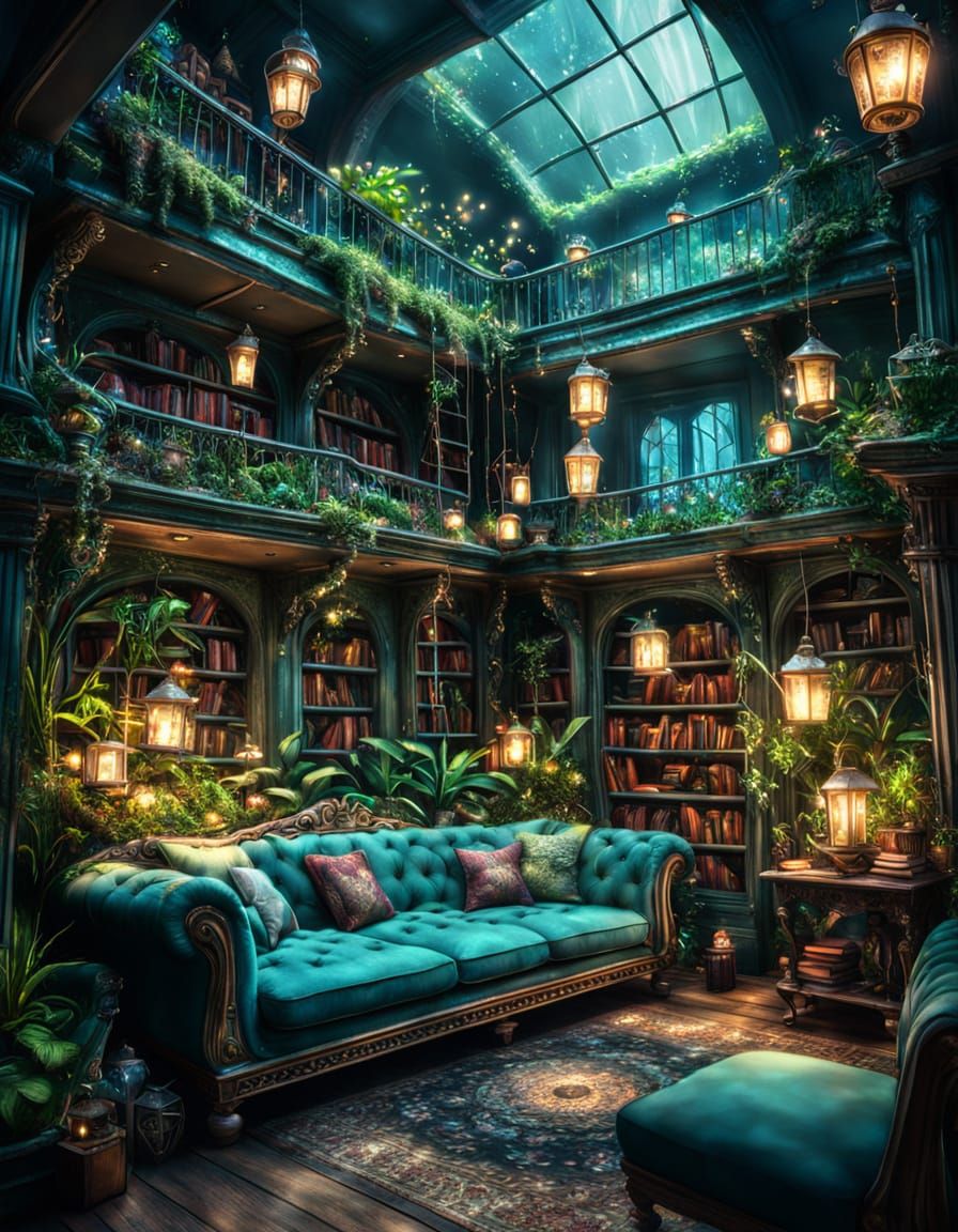 Cozy Underwater Fairy Library