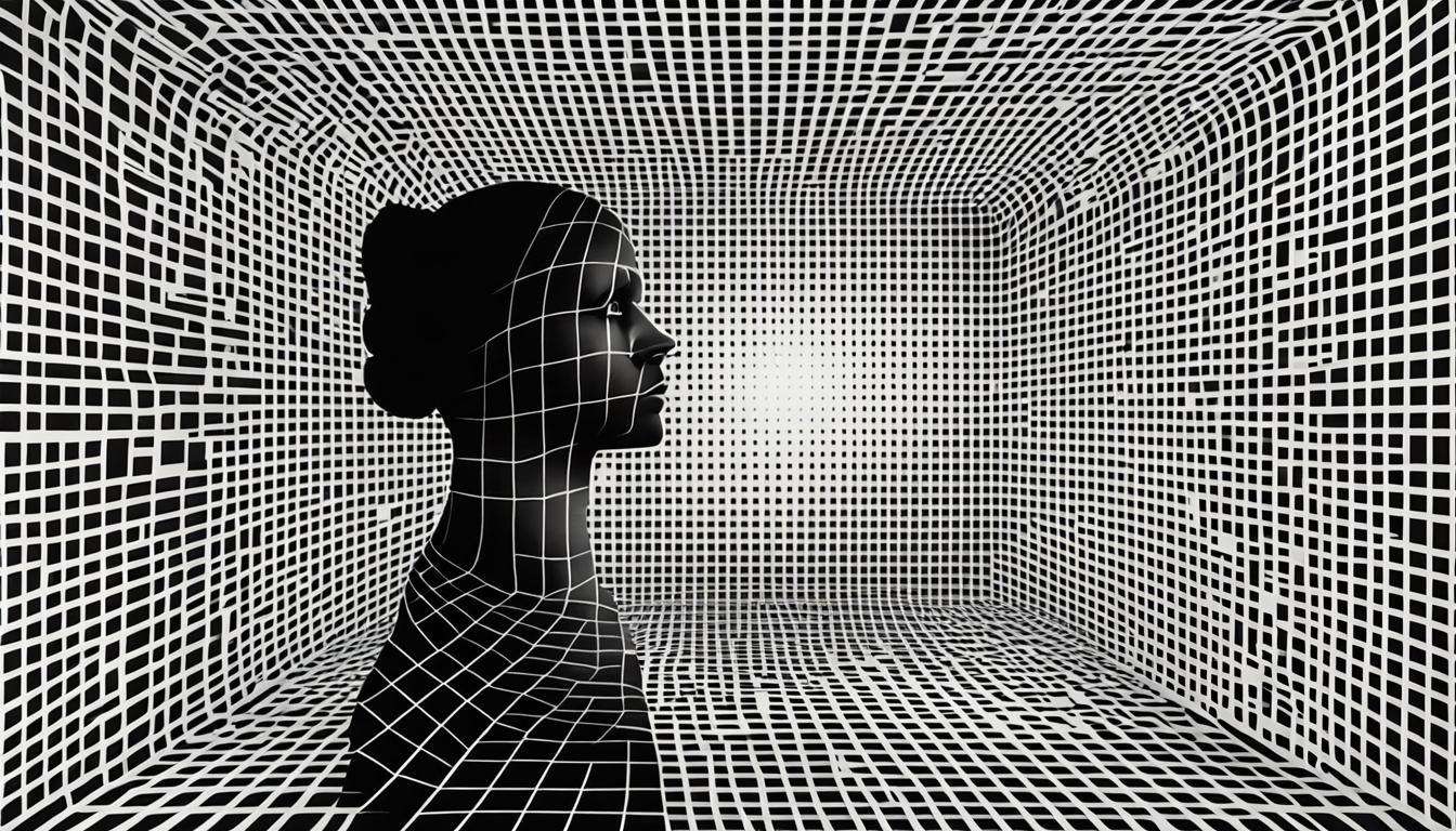 Optical Illusion: Portrait in Black and White Grid