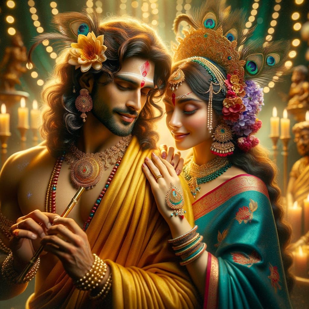 Divine South Asian Couple in Traditional Attire