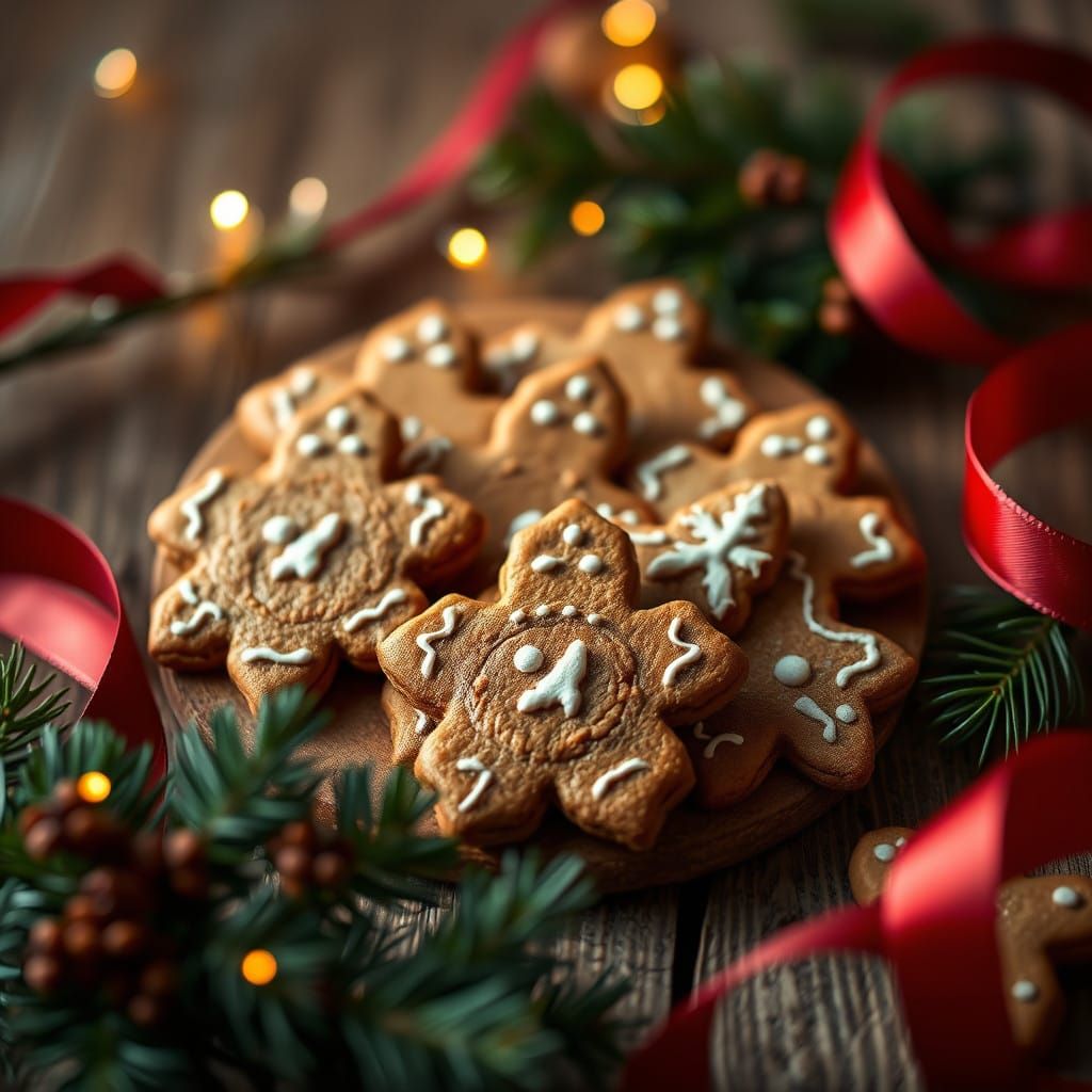 Gingerbread Cookies in Soft Focus, Rustic Still Life