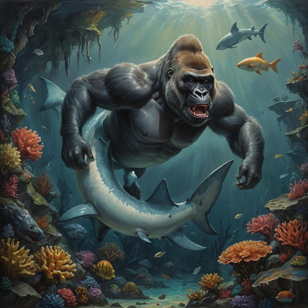 An enchanting oil painting of a mythical creature called Mer...