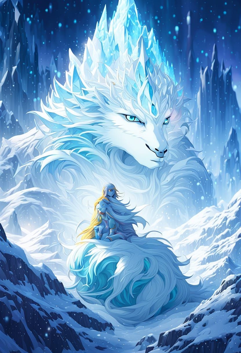 Icy Anime Alolan Ninetales Portrait