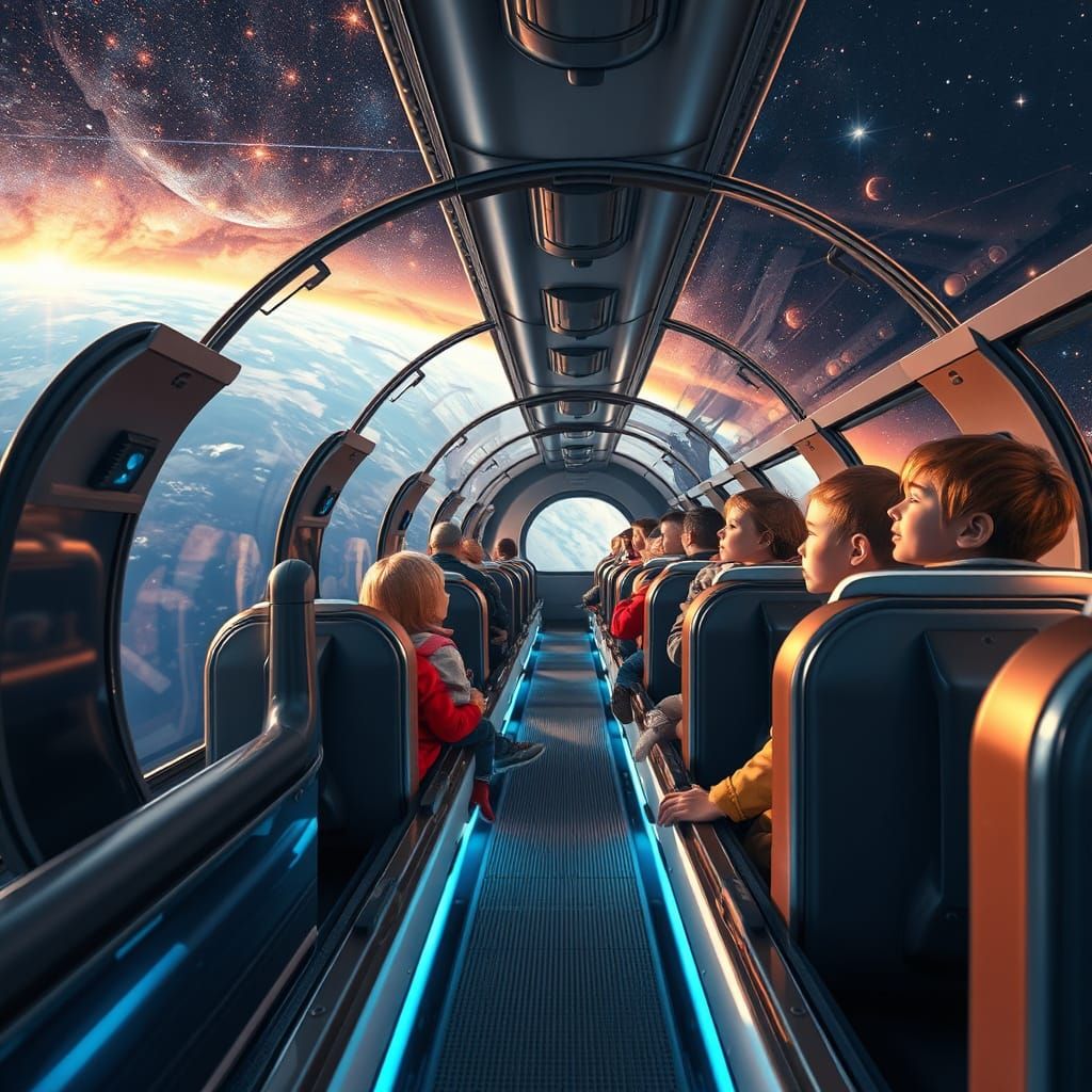 Children Explore Space on Thrilling Train Ride