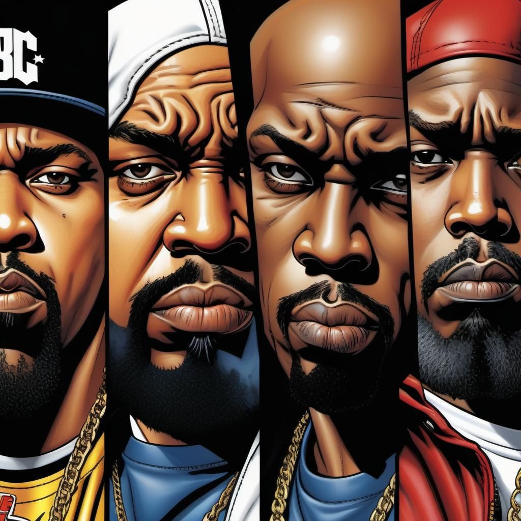Rappers in Marvel DC Comic Book Style