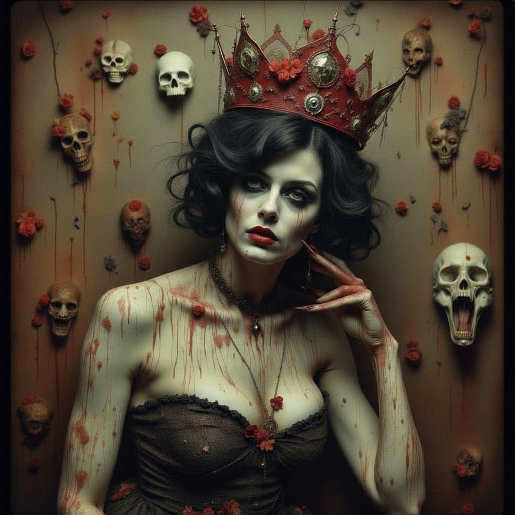 Zombie Prom Queen in Vintage Style