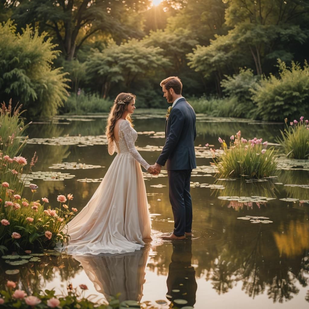Romantic Sunset Wedding Landscape Photography