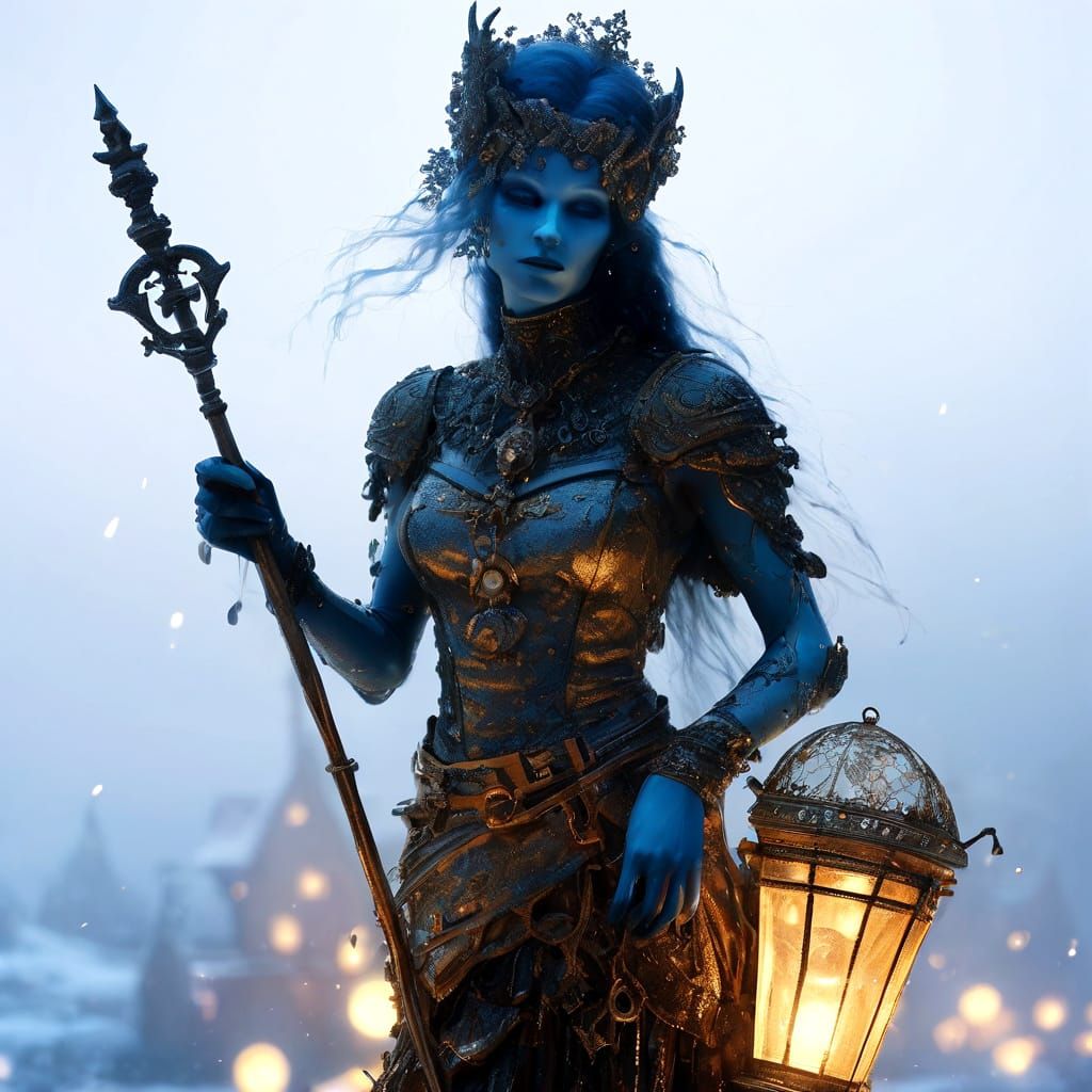 Opalescent Stardust Fairy Witch Portrait in Digital Art