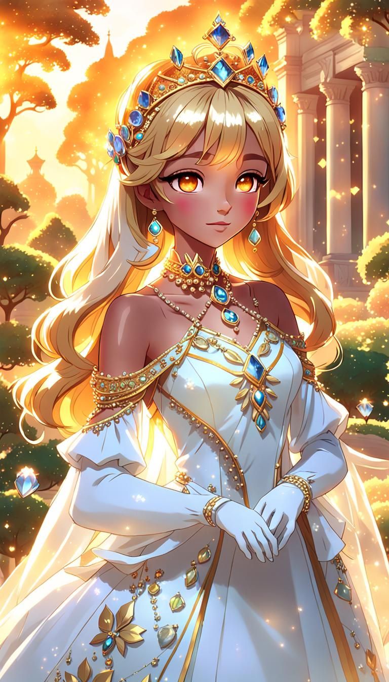 Brazilian Queen Portrait in Anime Style