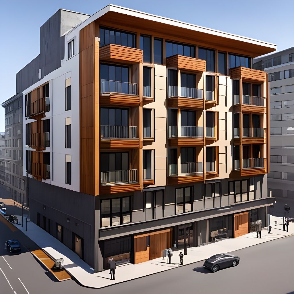 Scandinavian Style Apartment Building Render