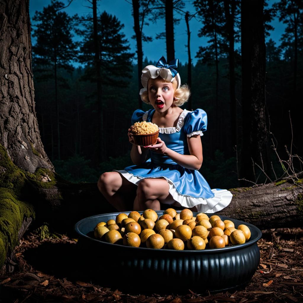 Little Miss Muffet and the Tarantula, Horror Art