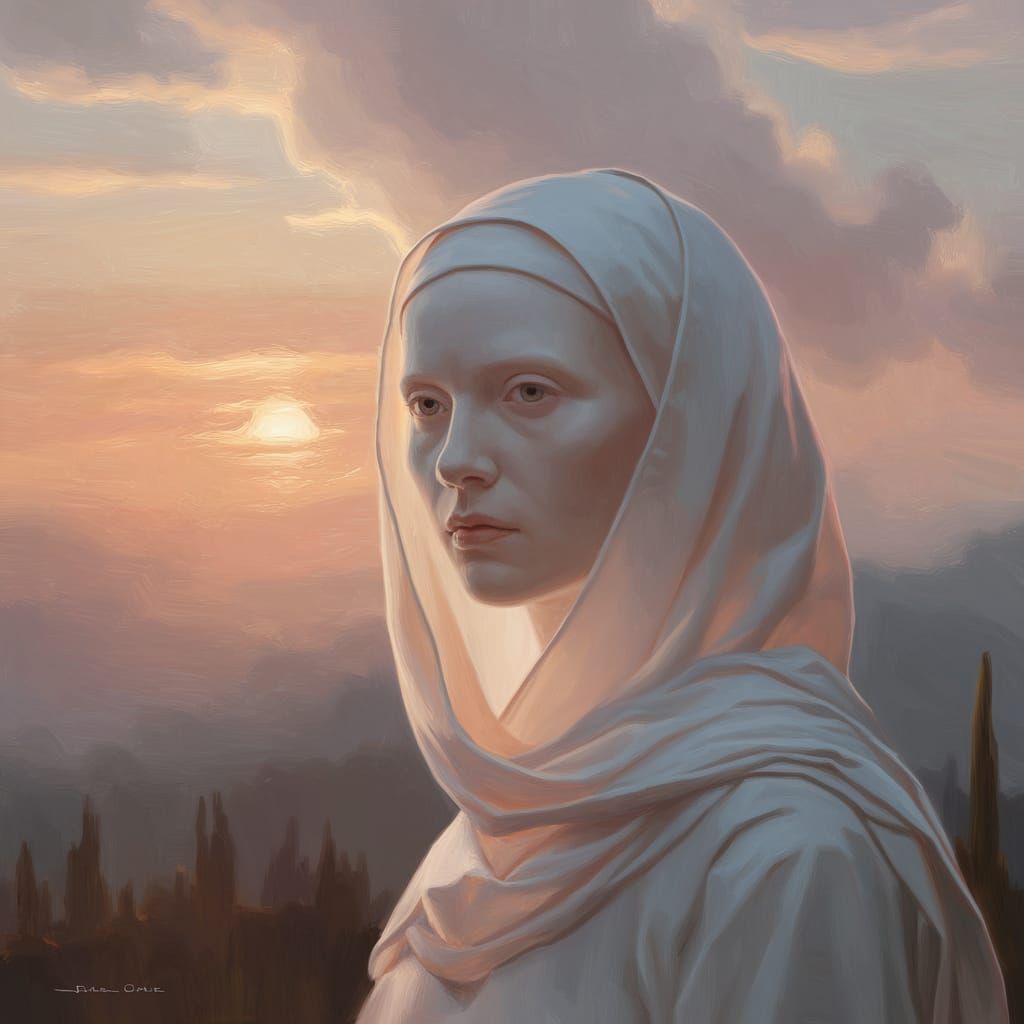 Enigmatic Albinistic Mystic in Soft Focus