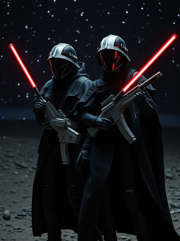 Futuristic Space War in Avant-Garde Fashion Style