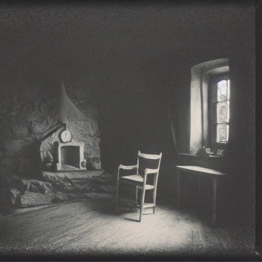 Ghost in Irish Cottage: Vintage Pinhole Photograph