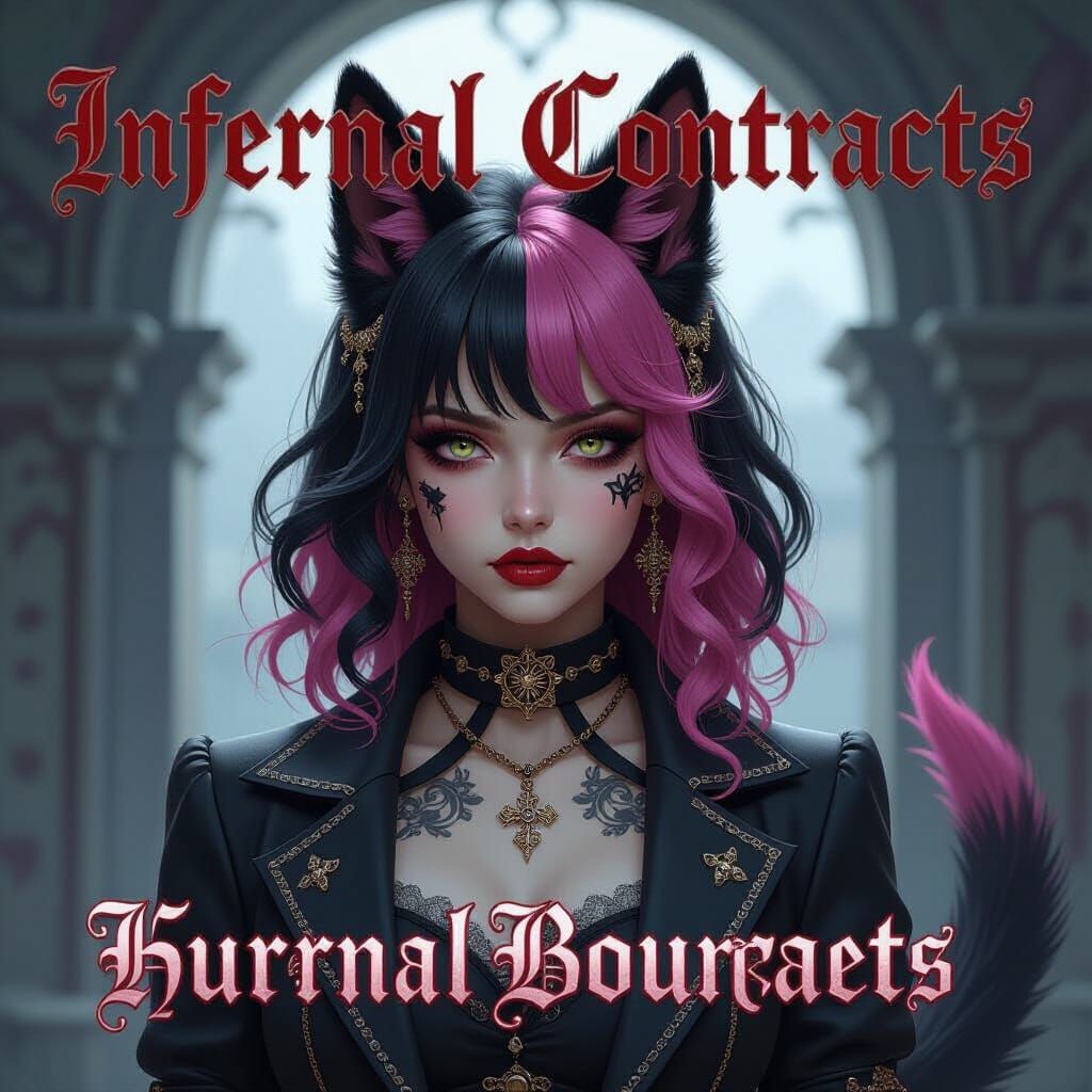 Gothic Hellhound Girl Collecting Bounties in Mafia Style