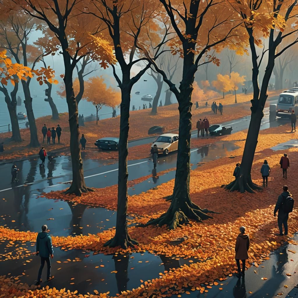 Autumn Leaf's Journey to Rome: Cinematic Still