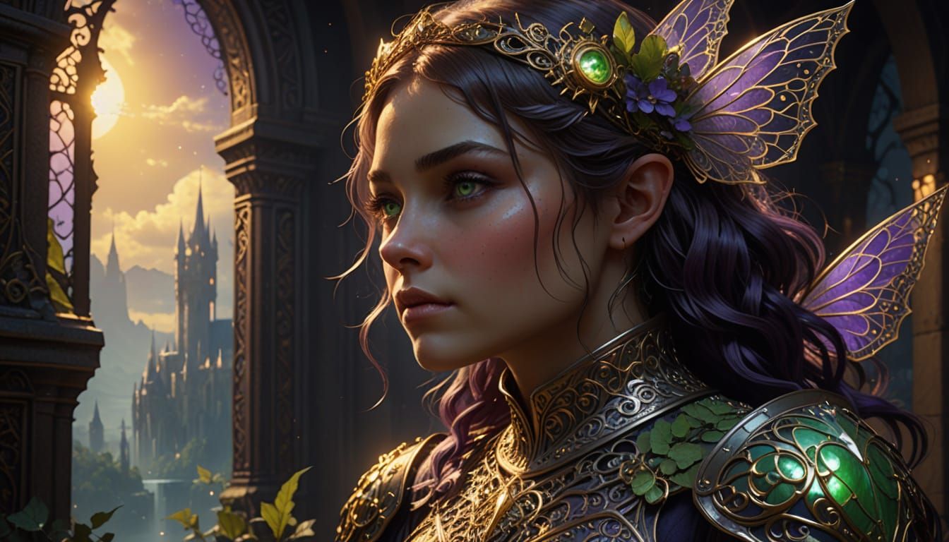 Ethereal Knight Fairy Reigns Over Her Dark Fantasy Kingdom