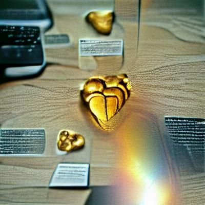 Golden Heart Rendered in Metallic Style
