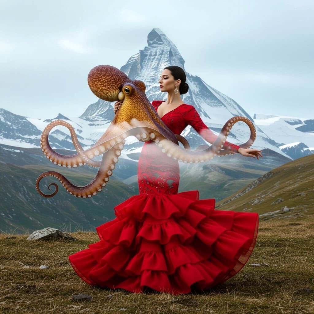 Flamenco with octopus