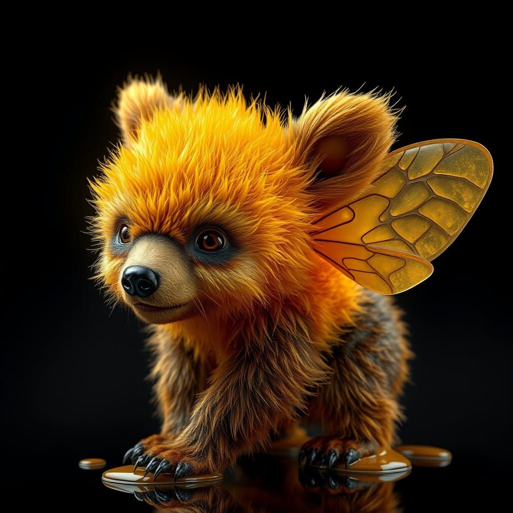 Half Bear Half Bee in Vibrant Honey
