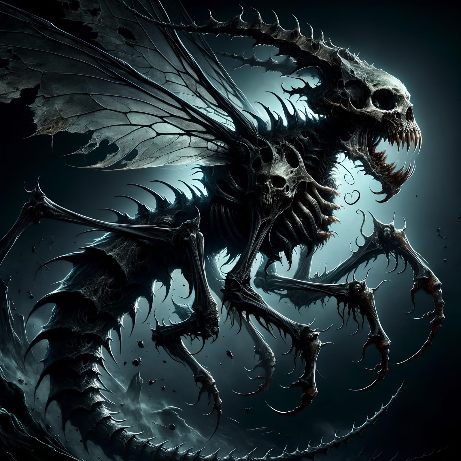 Ominous Bone Devil in Dark Fantasy Style