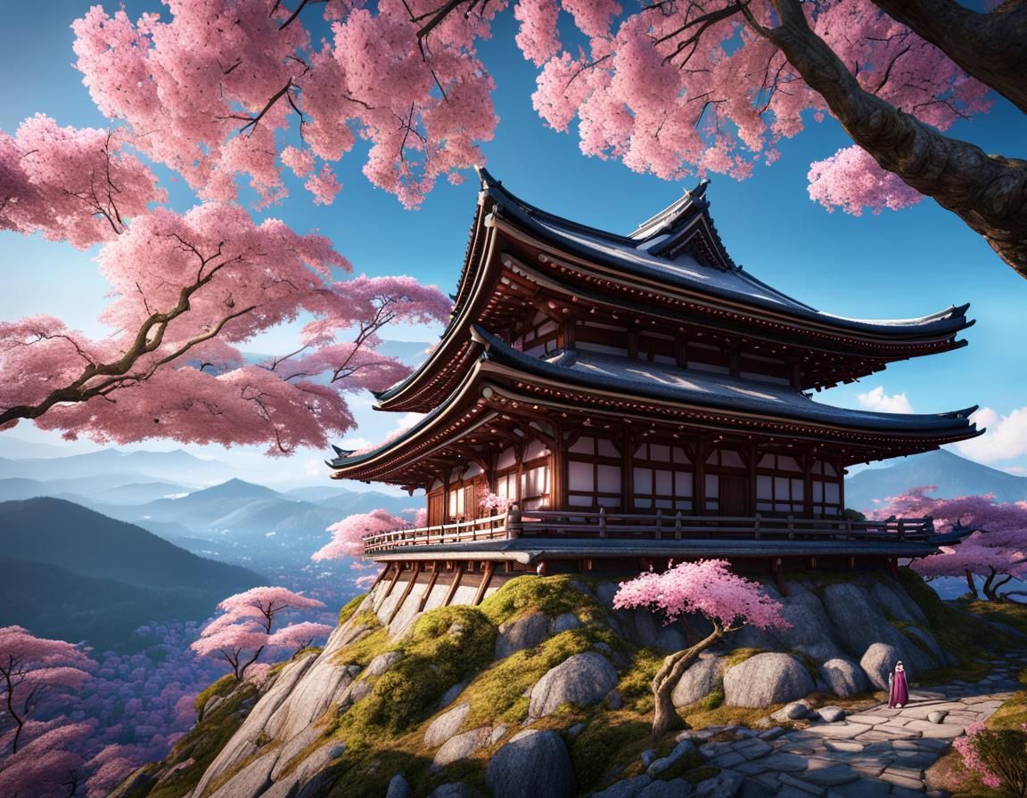 Yoshino Sakura in Full Bloom: Epic Digital Painting