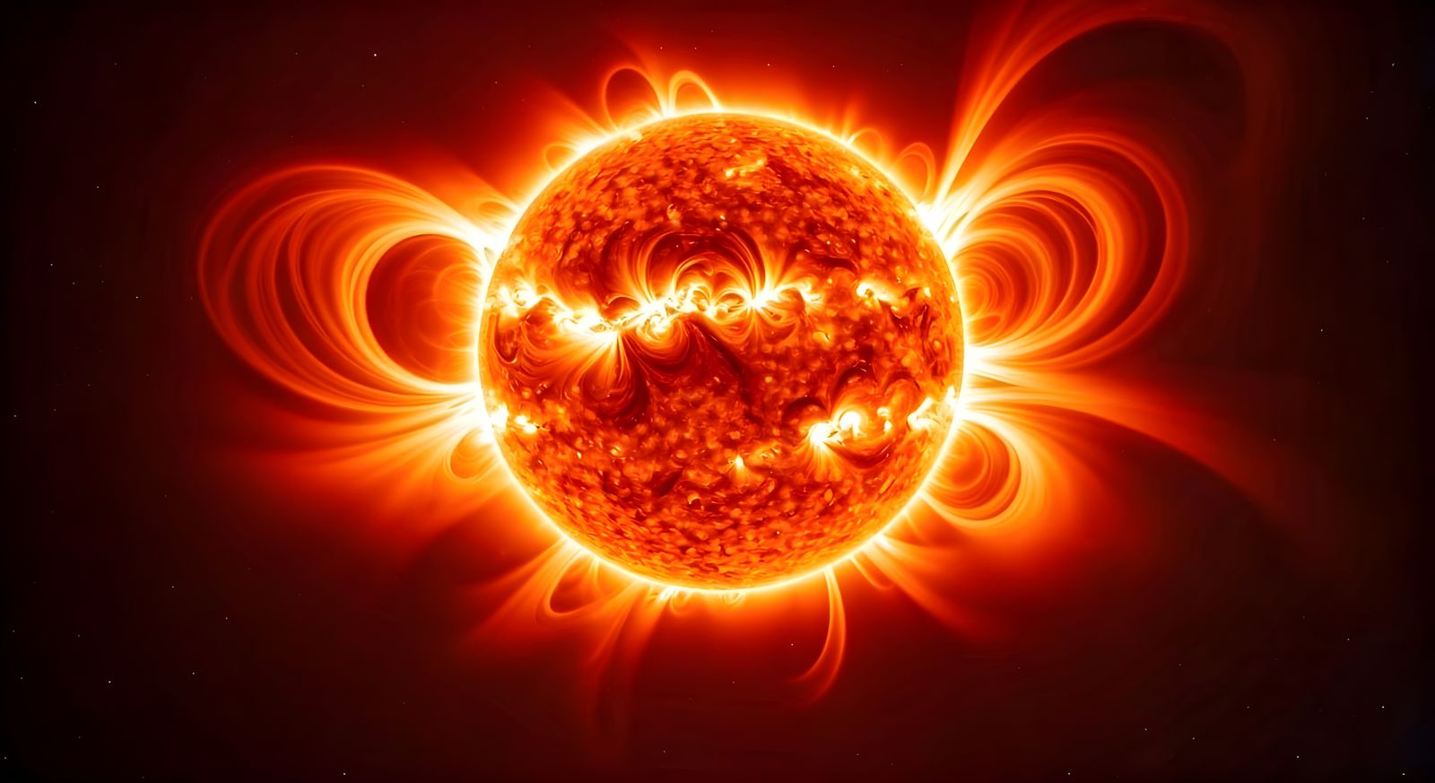 Solar Flare Holographic Art in Vibrant Orange and Pink