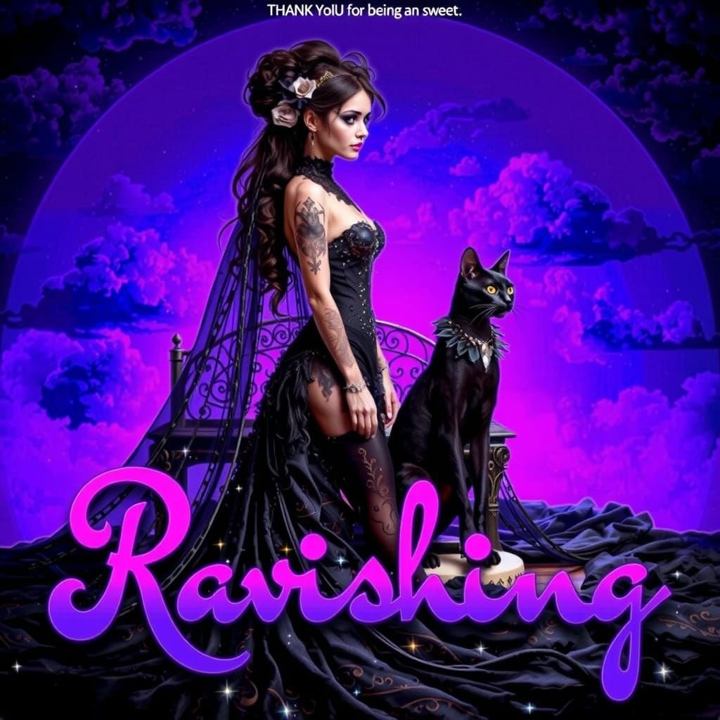 Ravishing in Gothic Purple and Gold Font