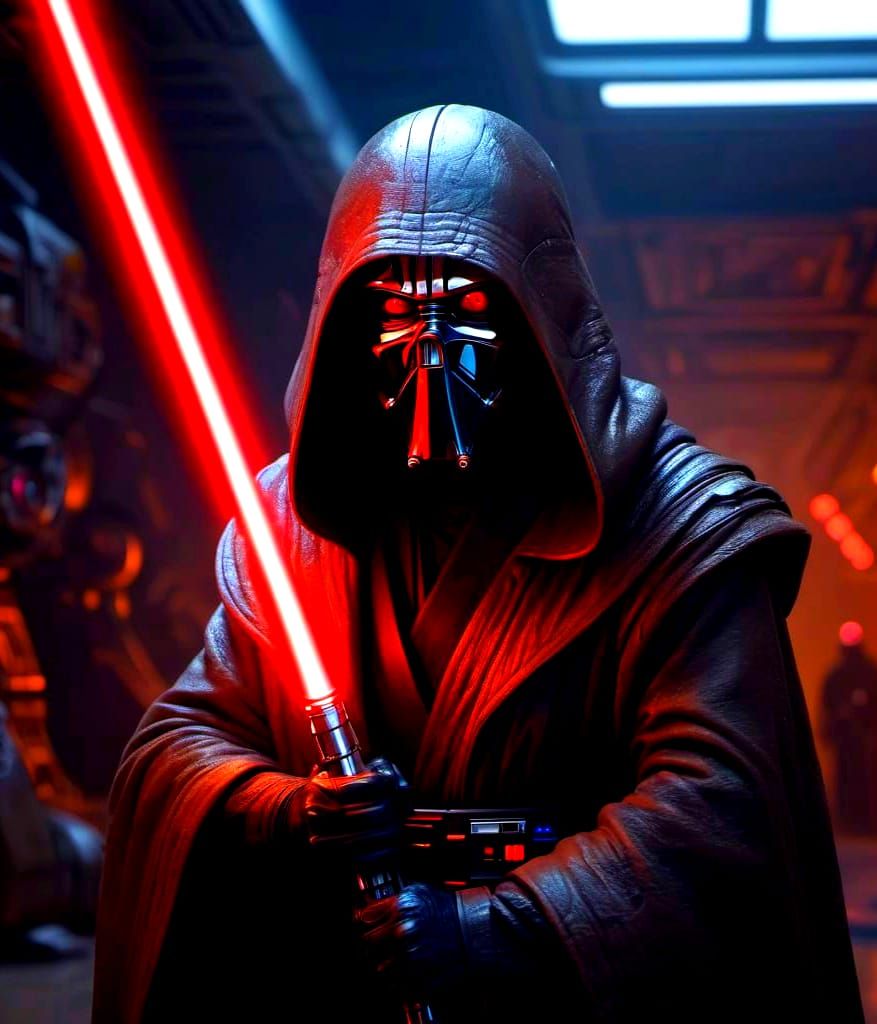 Dark Lord of the Sith on Tatooine in Cyberpunk-Inspired Conc...