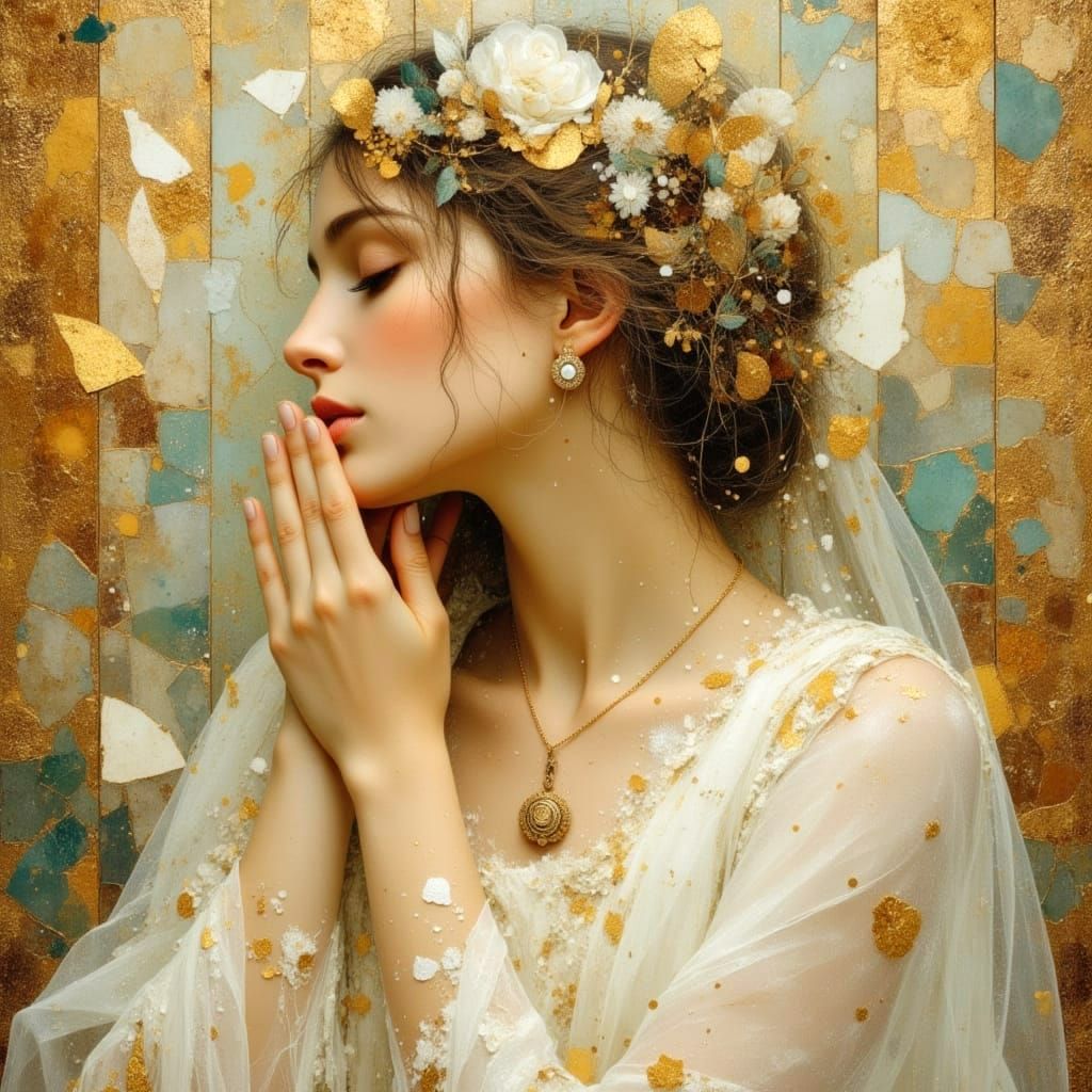 Mystic Bride in Hourglass, Soft Pastel Tones