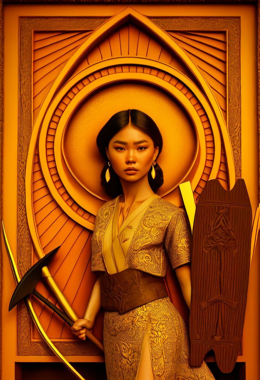 Southeast Asian Warrior: Digital Art in Rutkowski Style