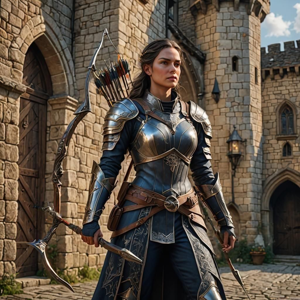 Lady Archer at her guard post...