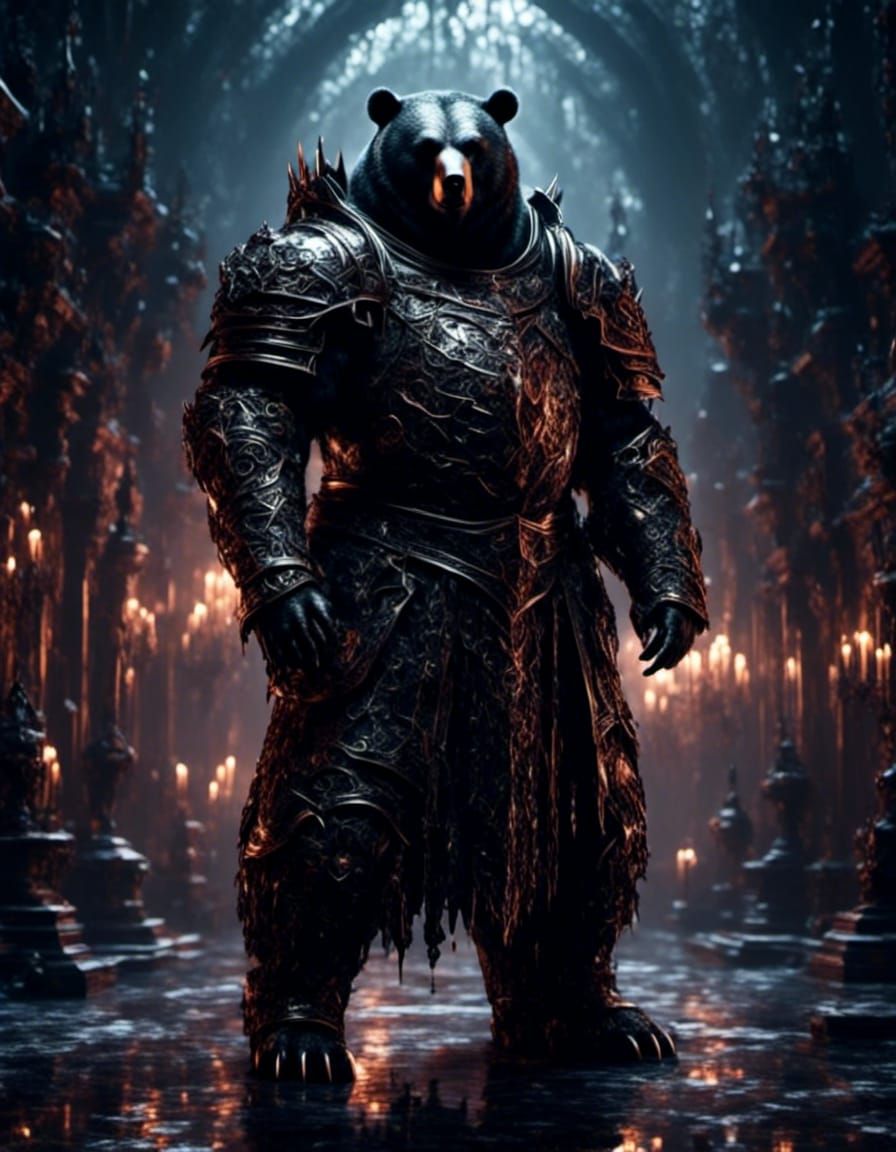 Evil Bear Knight in Reflective Armor