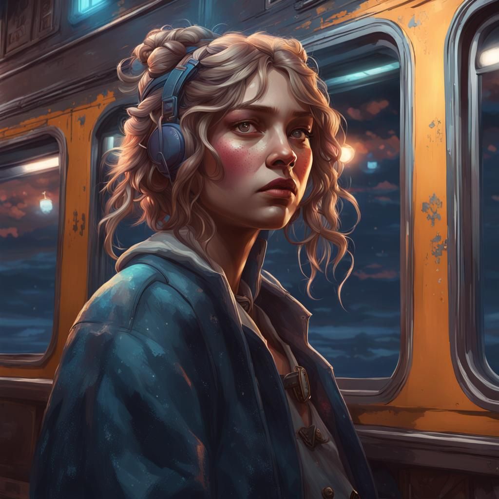 Small Town Girl Portrait by Rutkowski, Artgerm, and Mucha