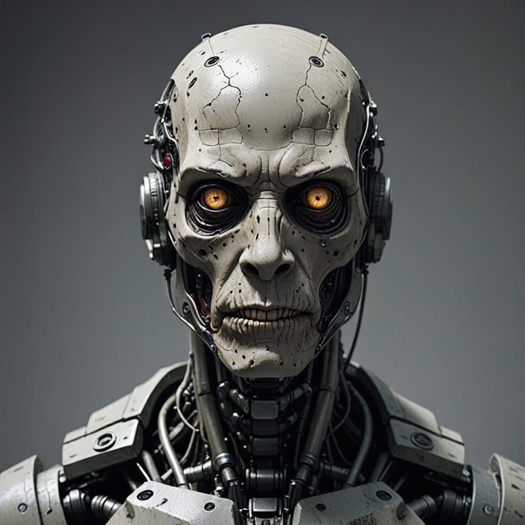 A Futuristic Android Figure
