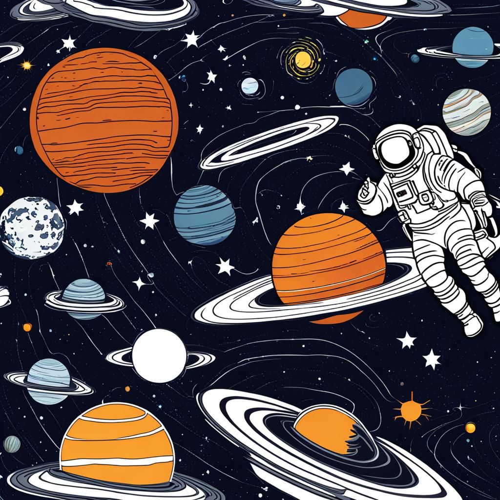 Astronaut Gazing at Supernova in Deep Space