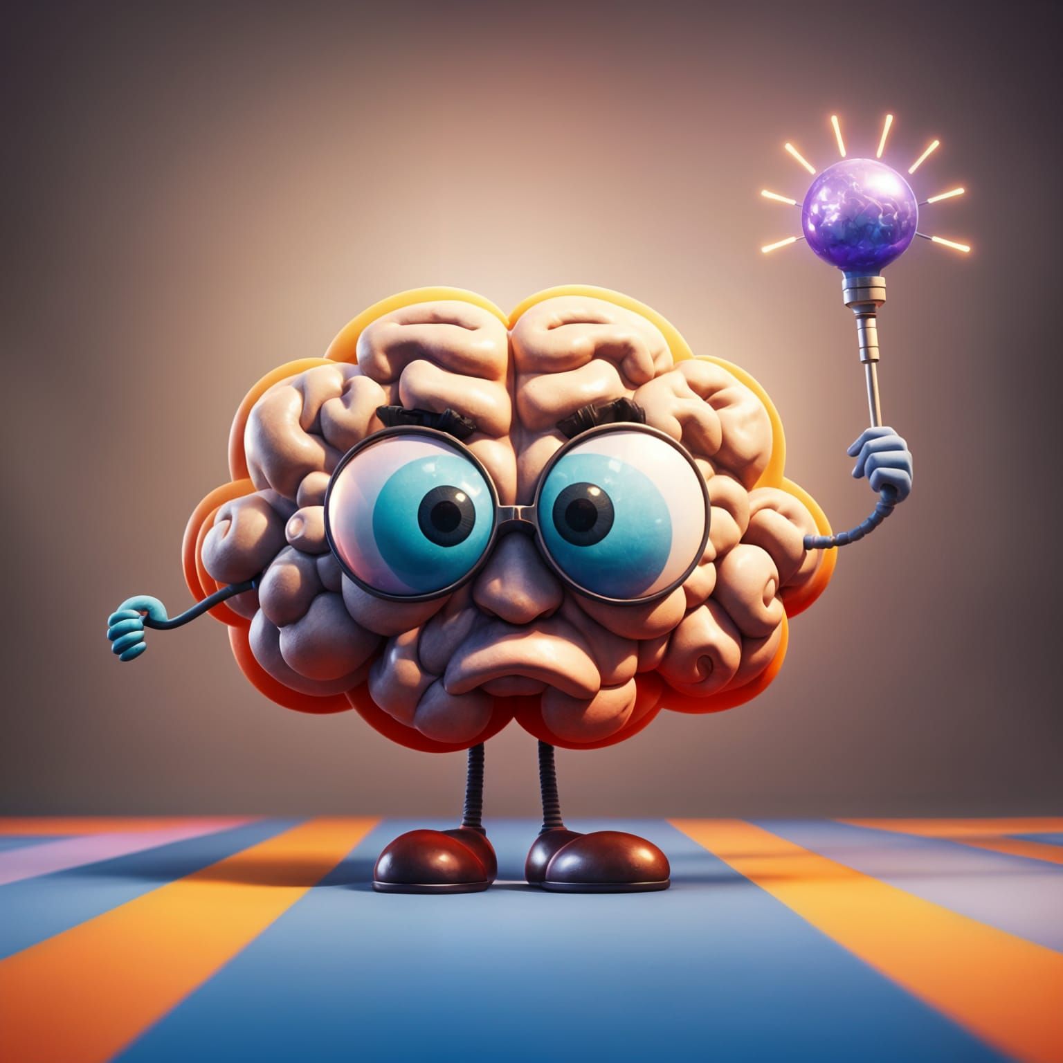 Pixar-Style 3D Brain Character: Judge