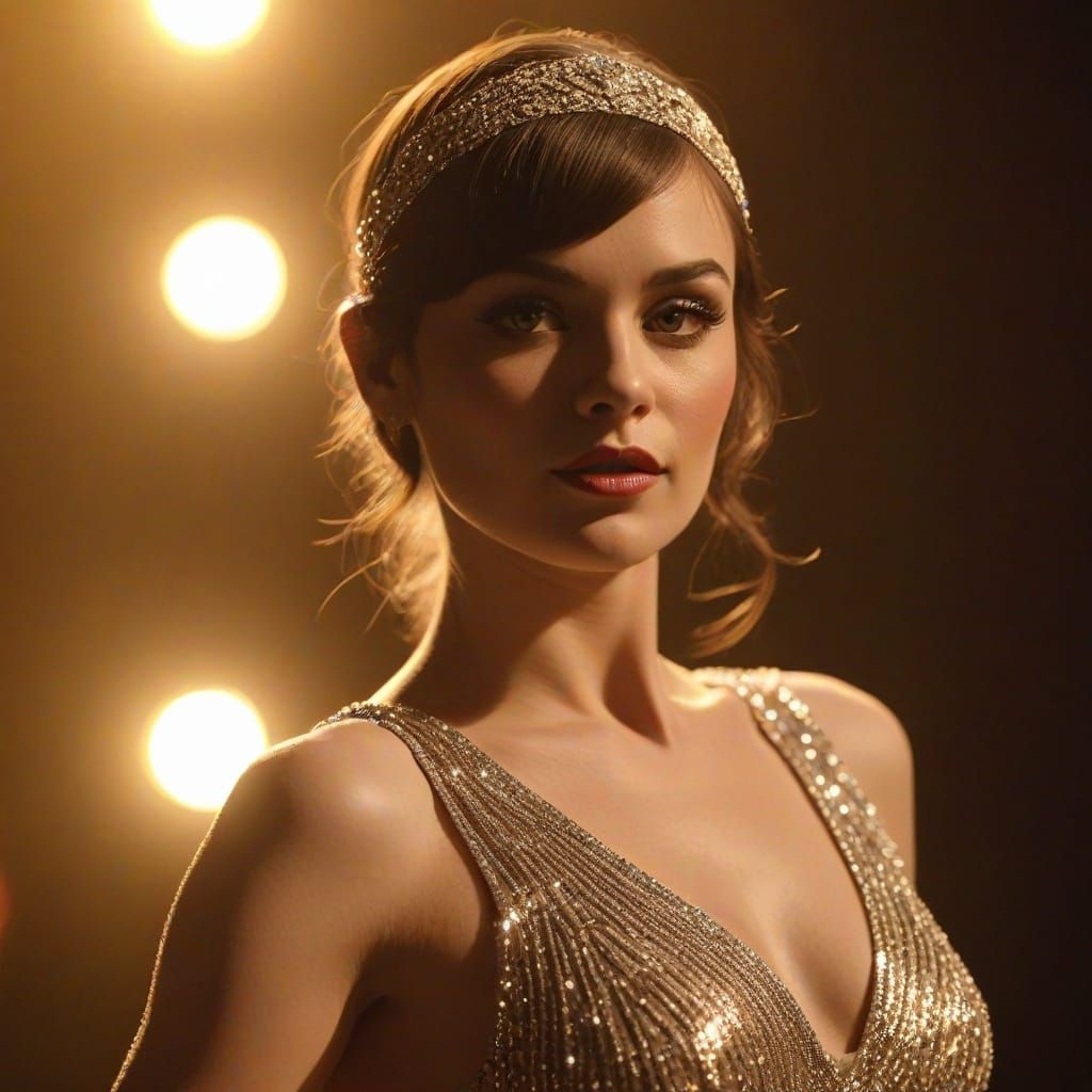 Vintage Cabaret Performer in Art Deco Style