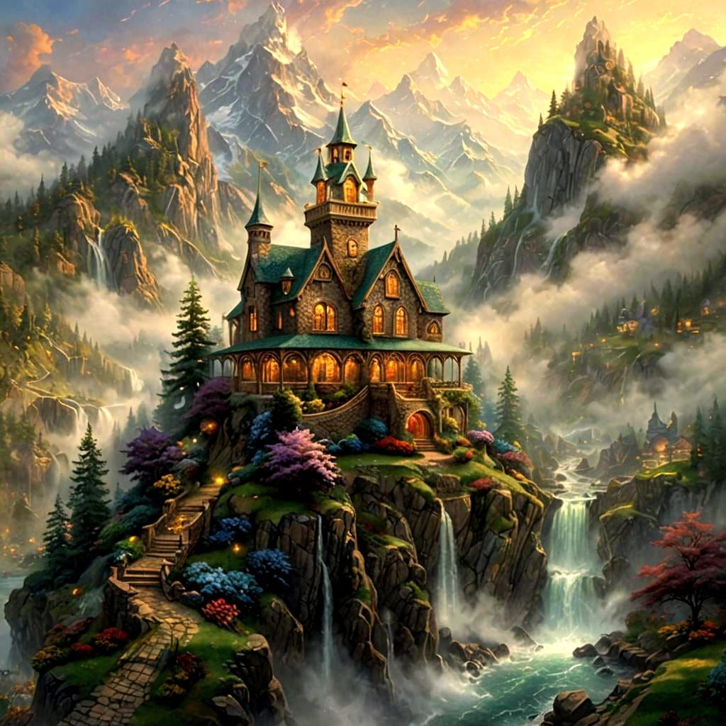 Detailed Image of a God in Ethereal Landscape