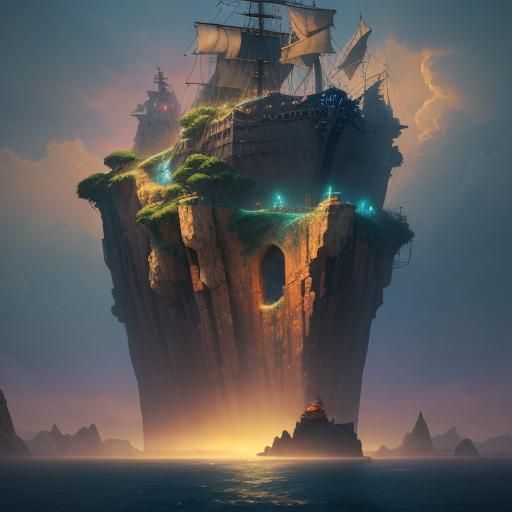 Luffy Overlooking the Ocean at Sunset