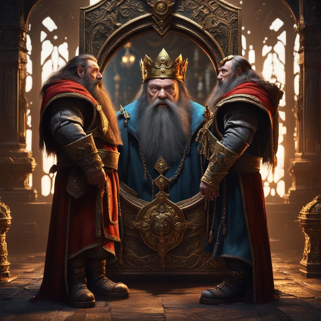 Dwarf King Vision in Detailed Matte Painting