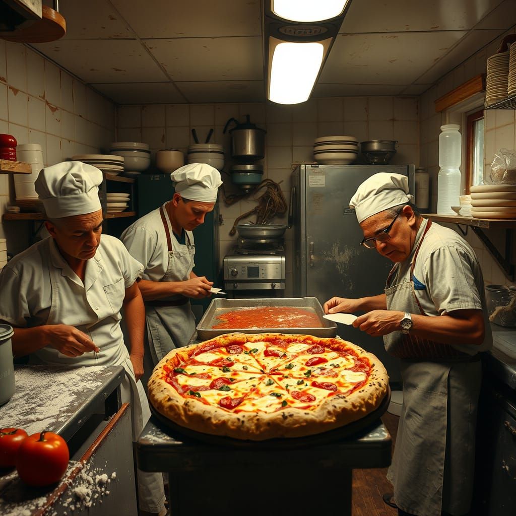 Vintage Italian Pizza Shop in Artistic Style