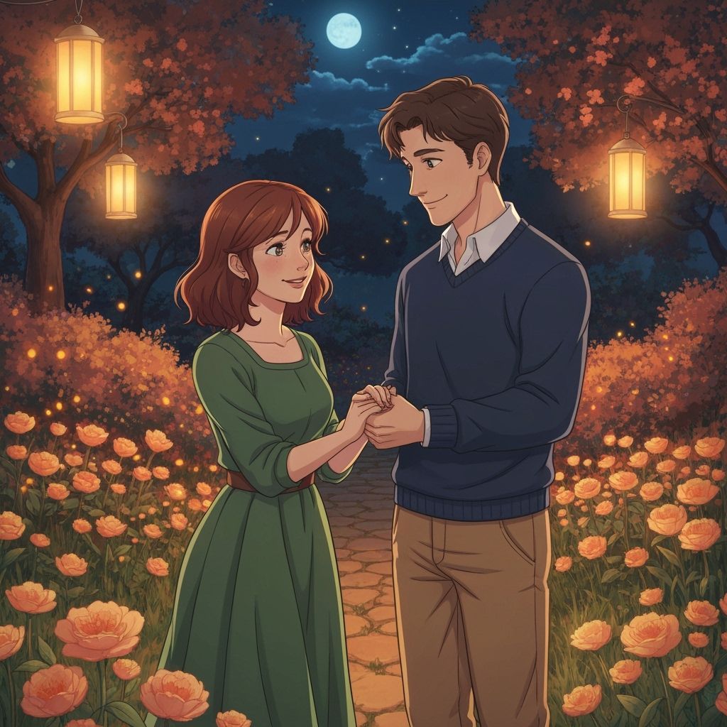 Romantic Moonlight Encounter in Anime Style